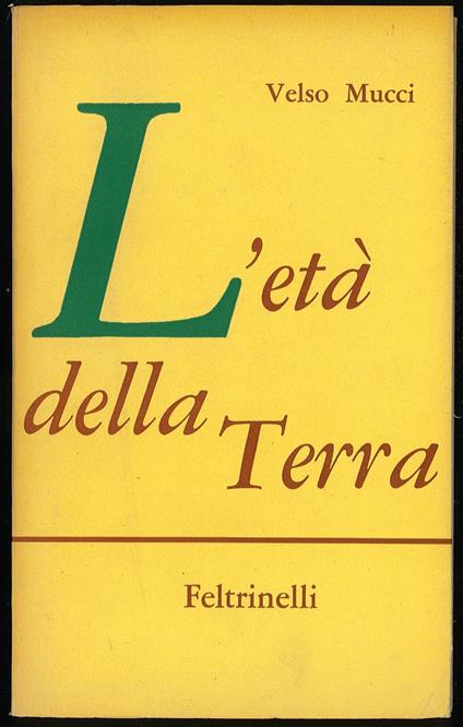 L' età della Terra - Velso Mucci - copertina