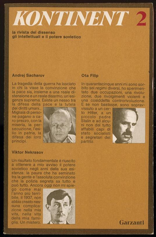 Kontinent 2 la rivista del dissenso gli intellettuali e il potere sovietico - Autori Vari - copertina