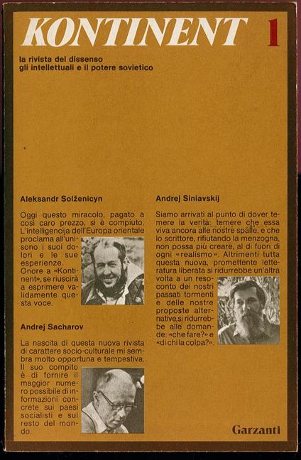 Kontinent 1, la rivista del dissenso gli intellettuali e il potere sovietico - Autori Vari - copertina