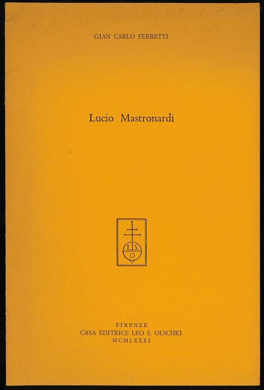 Lucio Mastronardi - Gian Carlo Ferretti - copertina