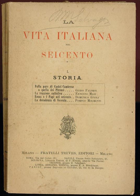 vita italiana nel seicento - Autori Vari - copertina