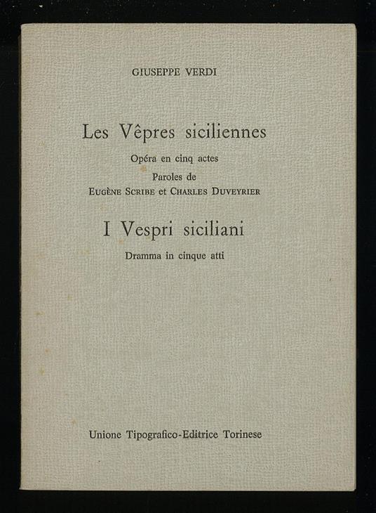 I Vespri siciliani - Giuseppe Verdi - copertina
