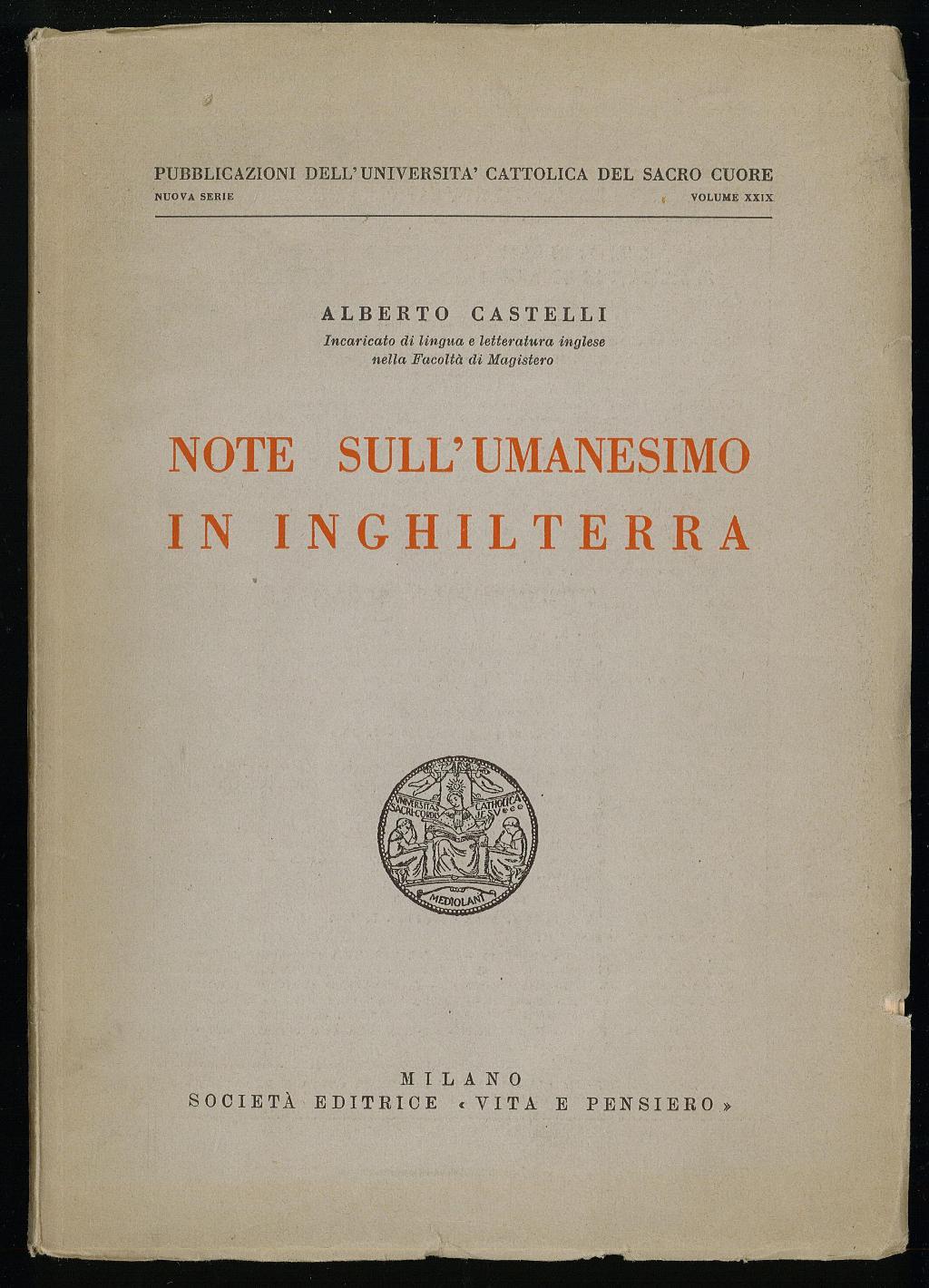 Note sull'umanesimo in Inghilterra
