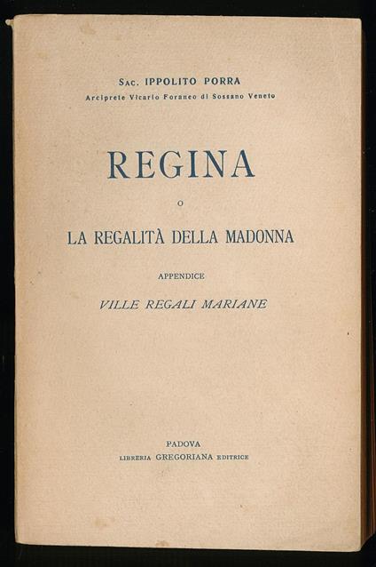Regina o regalità della Madonna - copertina