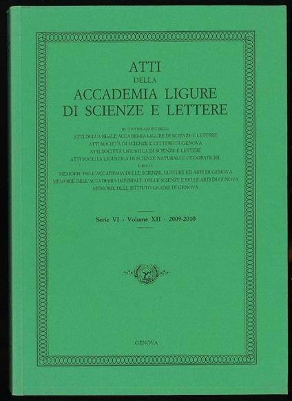 Atti della accademia ligure di scienze e lettere - Autori Vari - copertina