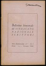 Bollettino bimestrale del sindacato nazionale scrittori  N°1