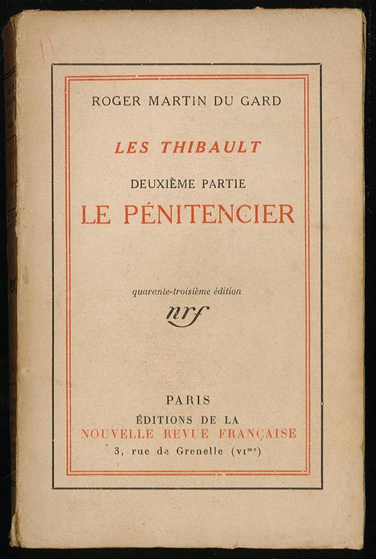 Le penitencier deuxieme  partie - Roger Martin du Gard - copertina