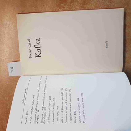 PIETRO CITATI - KAFKA - 1987 RIZZOLI prima edizione - Pietro Citati - copertina