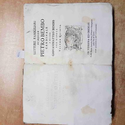 Lettere Famigliari Di Messer Pietro Bembo Cardinale A Giovammatteo Bembo 1743 - Pietro Bembo - copertina