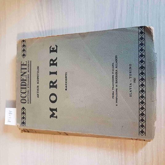MORIRE RACCONTI occidente ARTHUR SCHNITZLER - SLAVIA - 1931 - Arthur Schnitzler - copertina