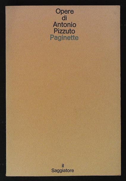 Paginette - Antonio Pizzuto - copertina