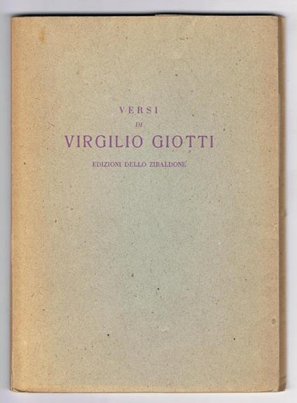 Versi - Virgilio Giotti - copertina