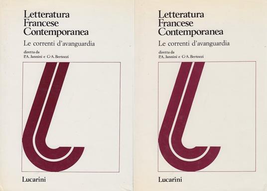 Letteratura Francese Contemporanea. Le correnti d'avanguardia - copertina