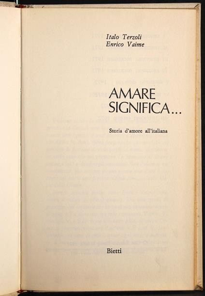 Amare significa… - copertina