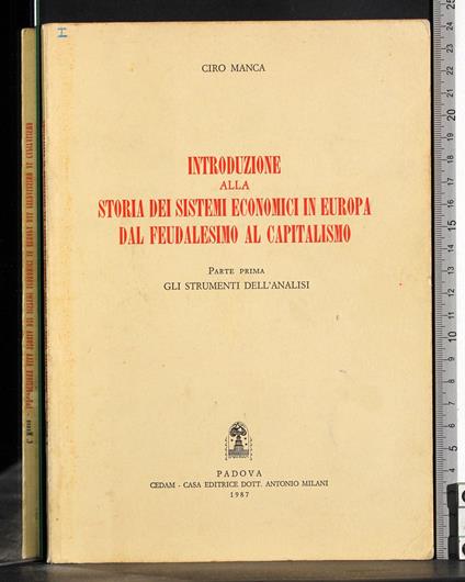 Introduzione alla storia dei sistemi economici in Europa Parte 1 - Manca - copertina