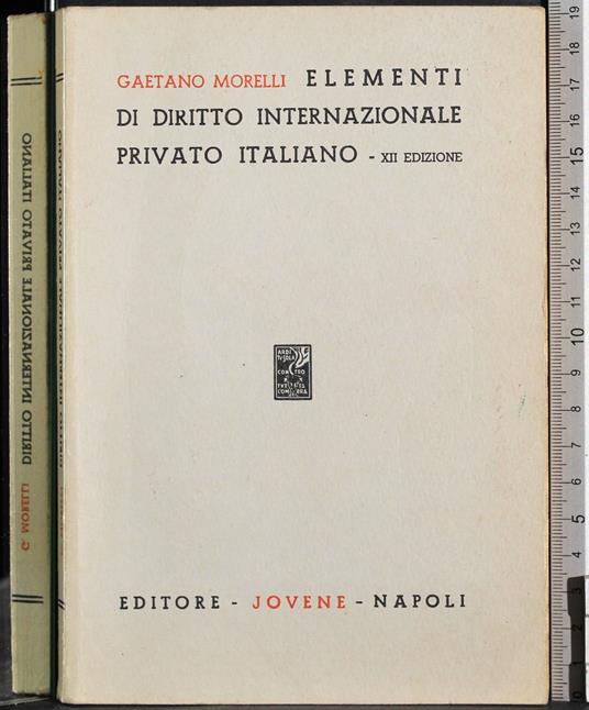 Elementi di diritto internazionale privato italiano - Gaetano Morelli - copertina