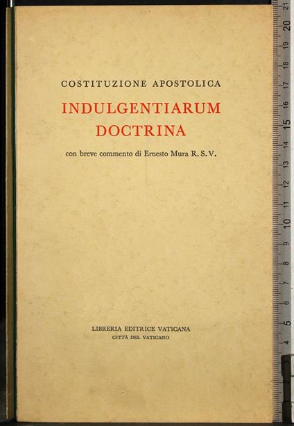 Costituzione Apostolica. Indulgentiarum doctrina - copertina