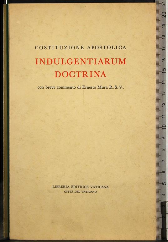 Costituzione Apostolica. Indulgentiarum doctrina - copertina