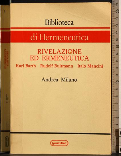 Rivelazione ed ermeneutica - Andrea Milano - copertina