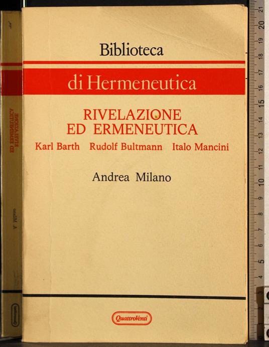 Rivelazione ed ermeneutica - Andrea Milano - copertina