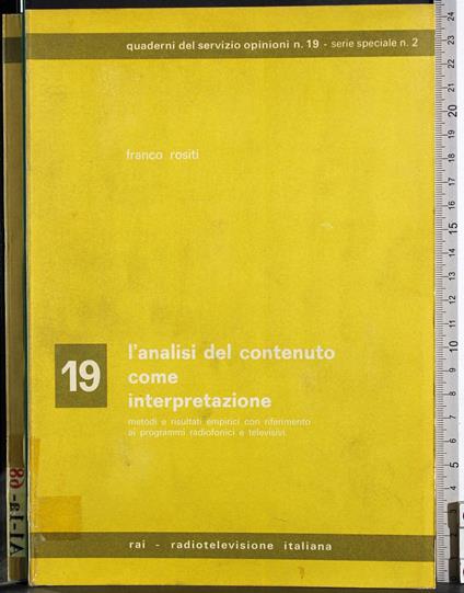 L' analisi del contenuto come interpretazione - copertina