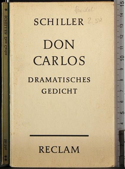Don Carlos. Dramatisches Gedicht - Friedrich Schiller - copertina
