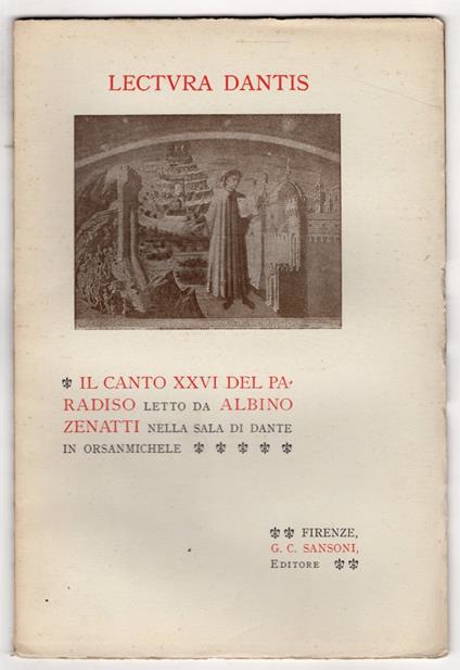 Lectura Dantis. Il canto XXVI del Paradiso - Albino Zenatti - copertina