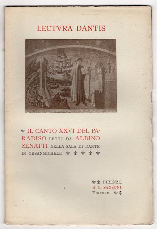 Lectura Dantis. Il canto XXVI del Paradiso - Albino Zenatti - copertina
