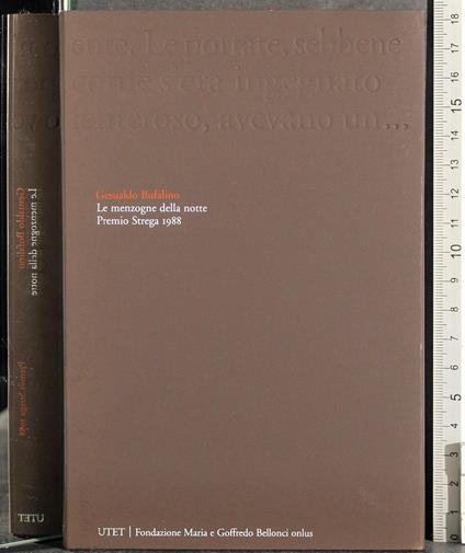 Premio Strega 1988. Le menzogne della notte - Gesualdo Bufalino - copertina