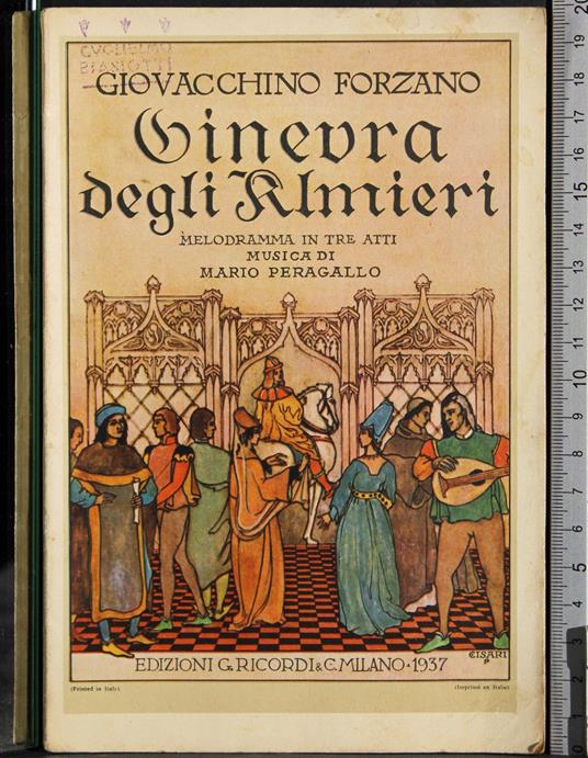 Ginevra degli almieri. Melodramma in tre atti - copertina