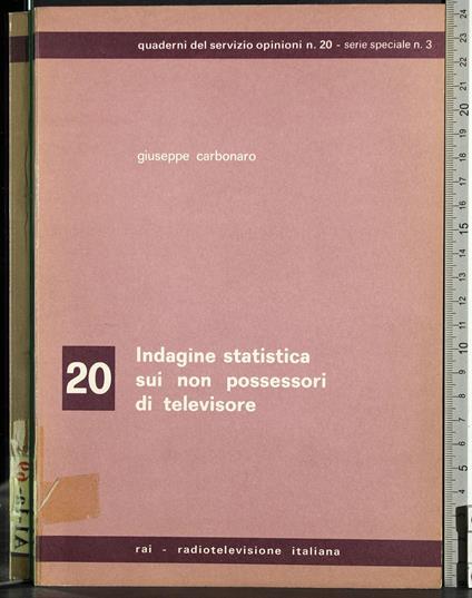 Quaderni 20. Indagine statistica sui non possessori televisore - copertina