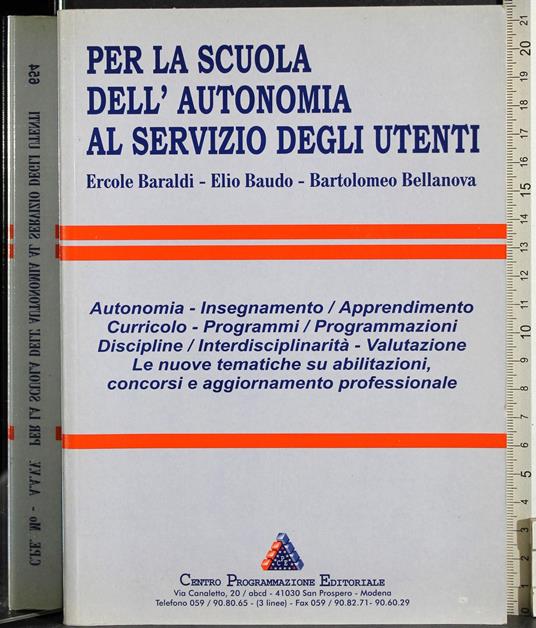 Per la scuola dell'autonomia al servizio degli utenti - copertina