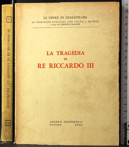 tragedia di re Riccardo III - copertina
