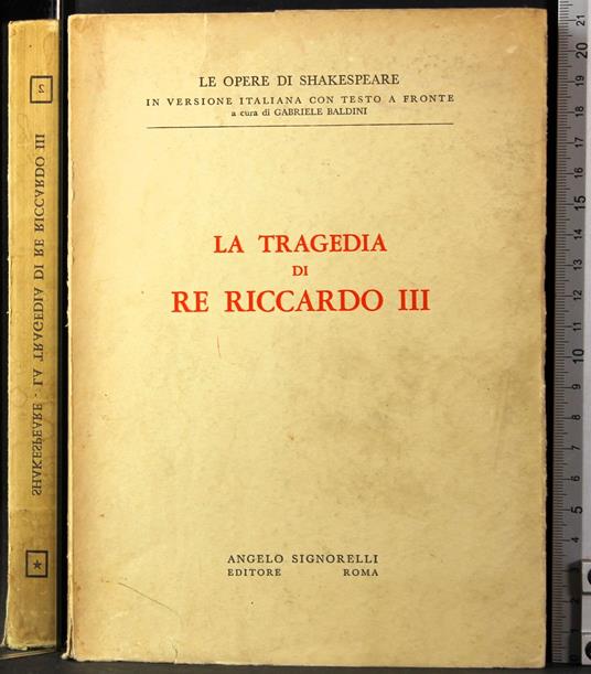 tragedia di re Riccardo III - copertina