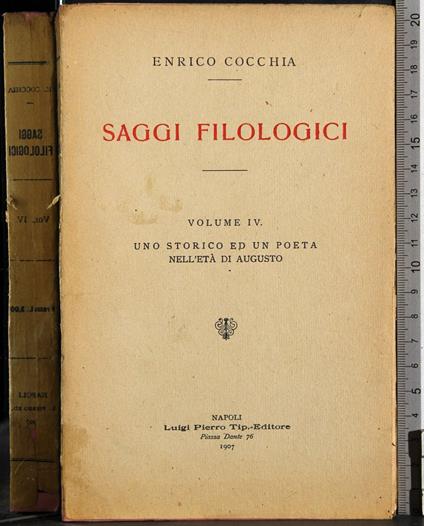 Saggi filologici. Vol IV - Enrico Cocchia - copertina
