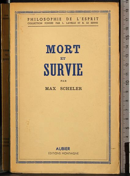 Mort et survie - Max Scheler - copertina