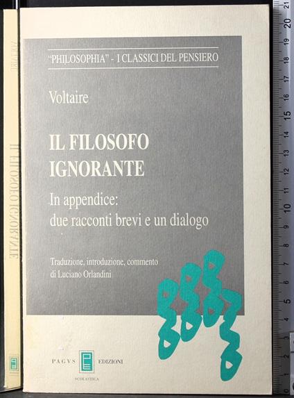 Il filosofo ignorante - Voltaire - copertina