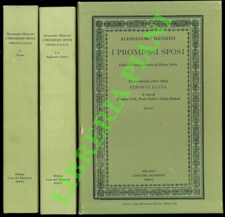 I promessi sposi. Prima minuta (1821-1823). Fermo e Lucia. Testo. Apparato critico