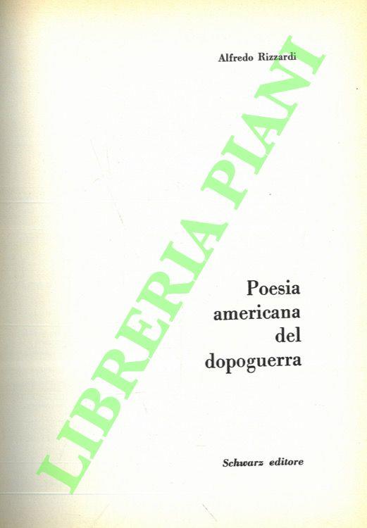 Poesia americana del dopoguerra - Alfredo Rizzardi - copertina
