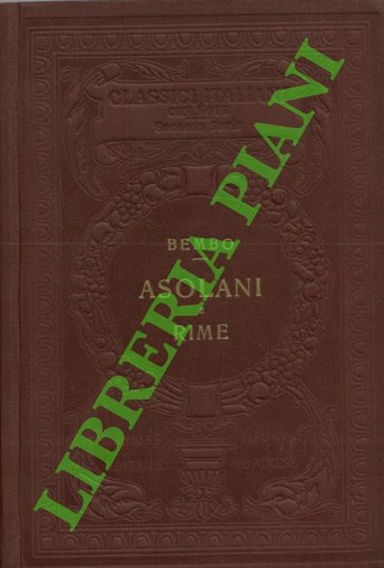 Asolani e rime - Pietro Bembo - copertina