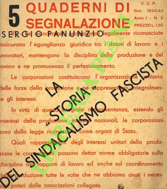"storia" del sindacalismo fascista