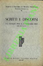 Scritti e discorsi dal gennaio 1934 al 4 novembre 1935 (XII-XIV e.f.)