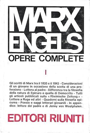 OPERE COMPLETE. I. Karl Marx 1835-1843 - Karl Marx - copertina