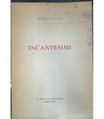 Incantesimi - Alberto Viviani - copertina