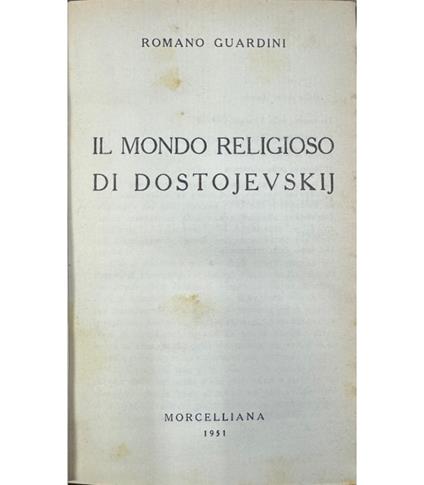 Il mondo religioso di Dostojeskij - Romano Guardini - copertina