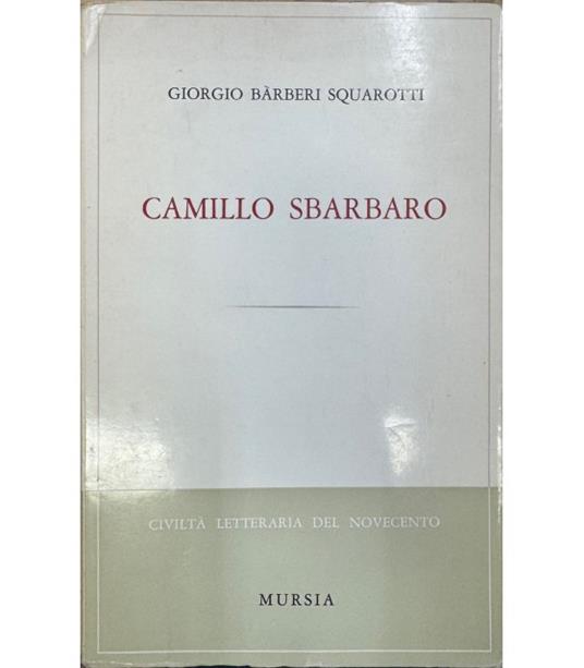 Camillo Sbarbaro - copertina