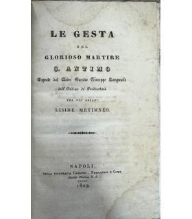 Le gesta del glorioso martire S. Antimo - Giuseppe Campani - copertina