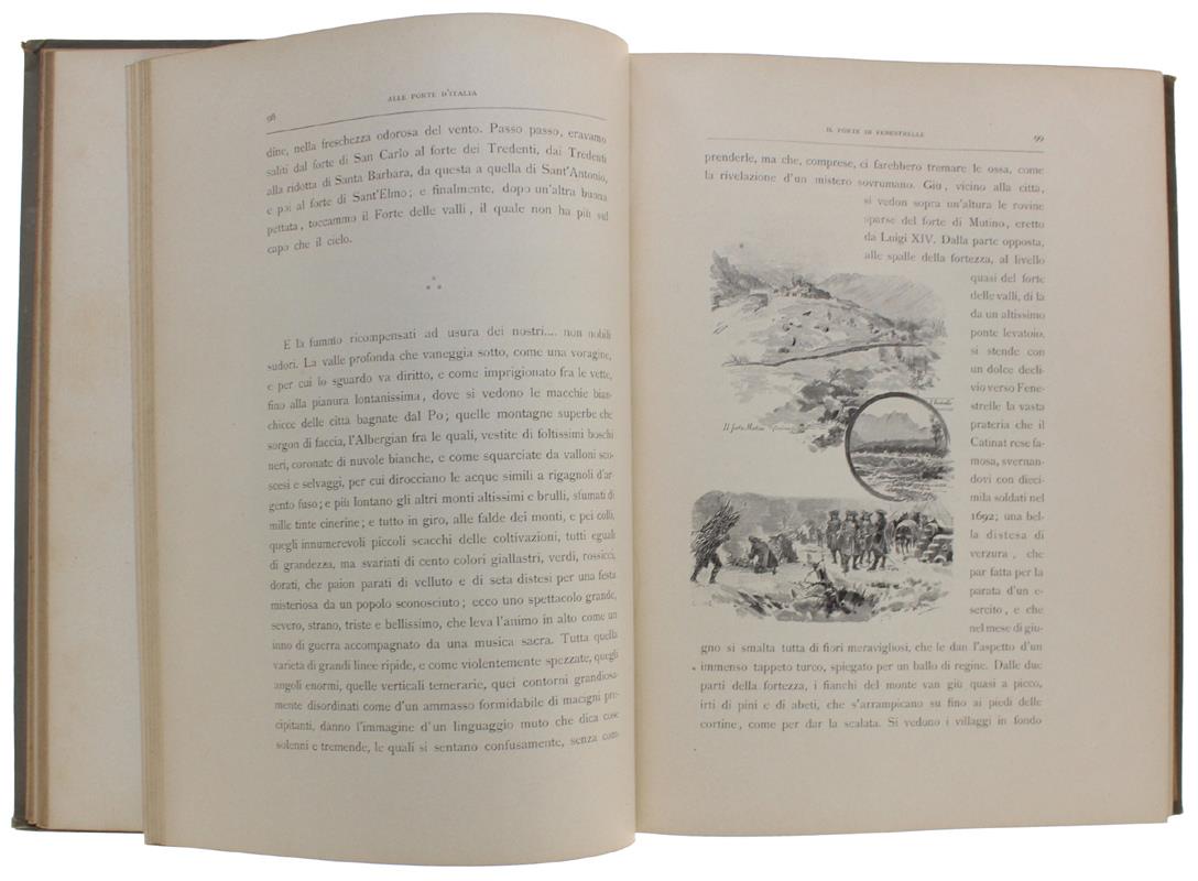 ALLE PORTE D'ITALIA  Illustrato da 172 disegni di Gennaro Amato - De Amicis Edmondo - Fratelli Treves editori - 1892
