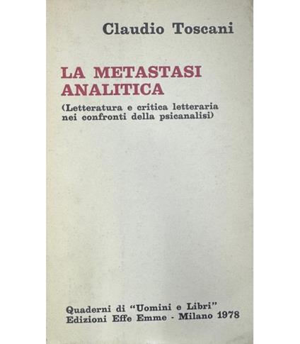 metastasi analitica - Claudio Toscani - copertina