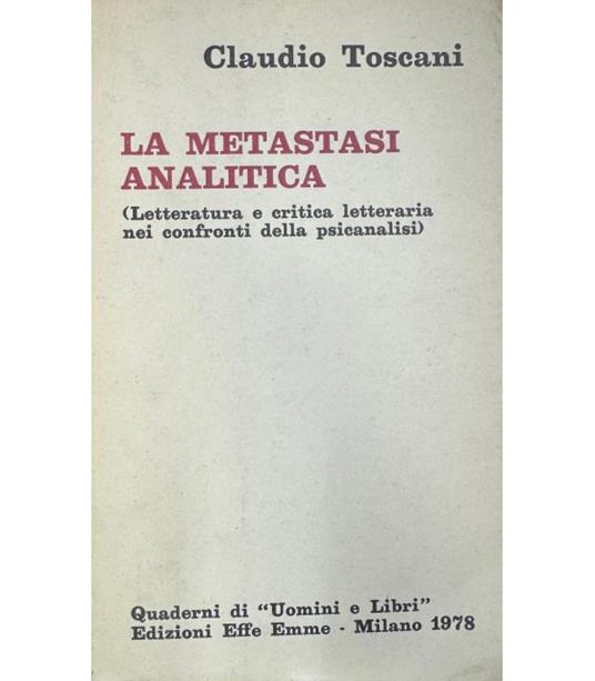 metastasi analitica - Claudio Toscani - copertina